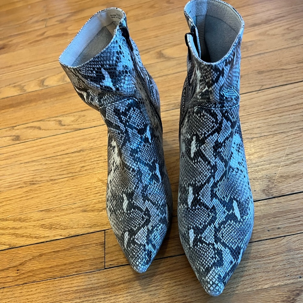 Chinese Laundry snakeskin booties